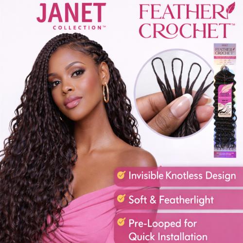 Janet Collection 100% Human Hair Feather Crochet Deep - 18″ - Image 4
