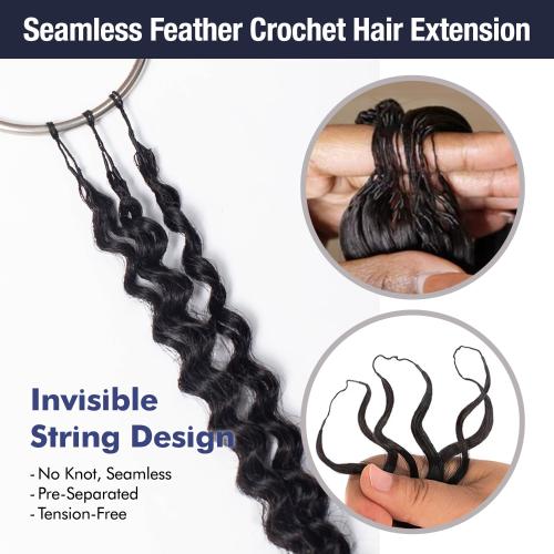 Janet Collection Encore La Vie Feather Crochet Human Hair Blend Deep β 18β³ - Image 6