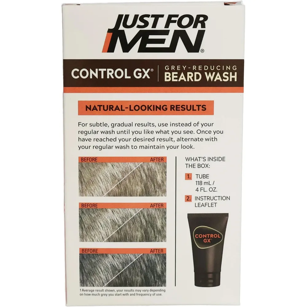 Just For Men Control GX Grey Reducing Beard Wash – 4 fl oz - Image 2