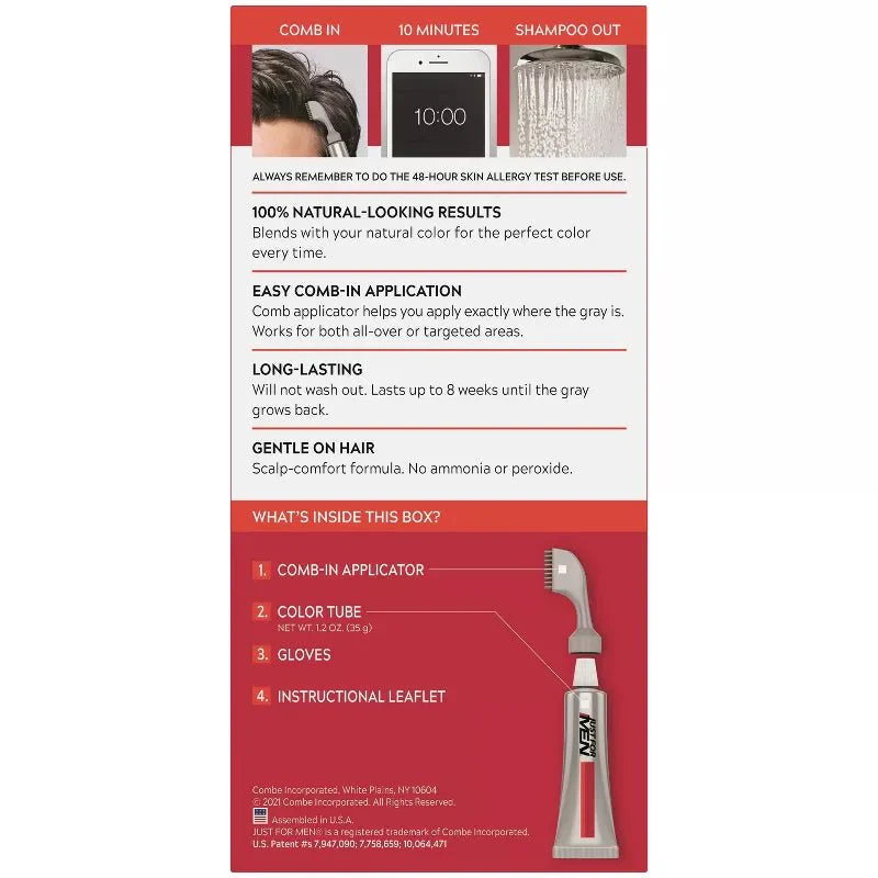 Just For Men Easy Comb-In Hair Color for Men with Applicator - Image 4