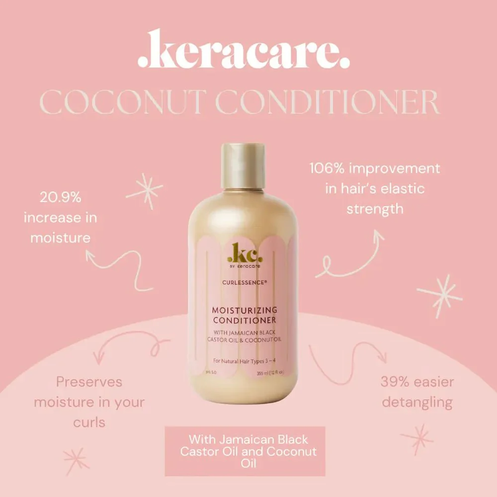 KeraCare CurlEssence Hair Care Trio - Shampoo Conditioner Co-Wash 8oz - Image 5