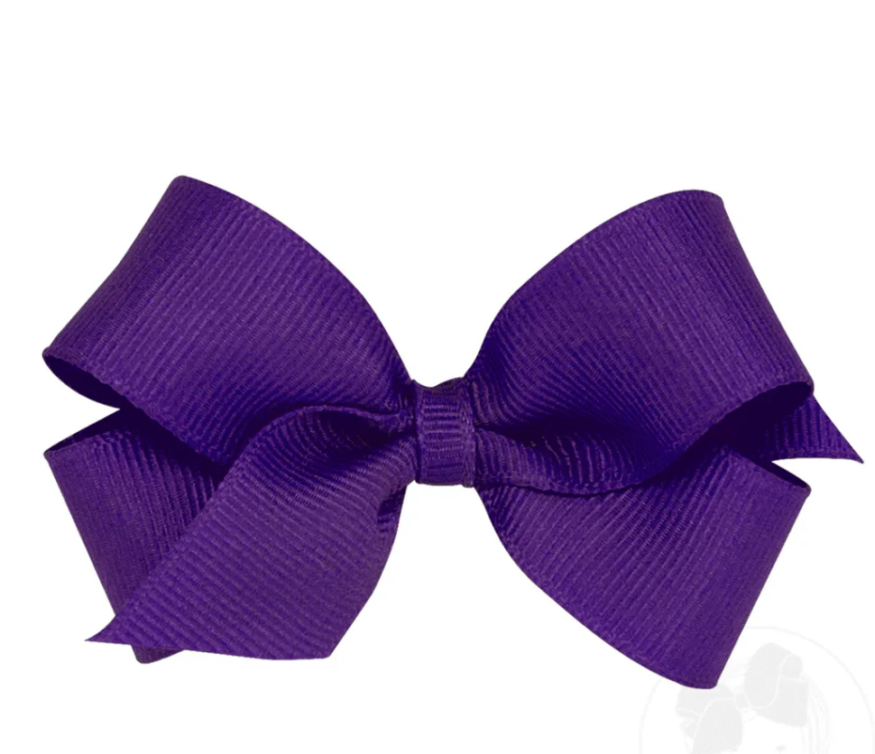 Kids Mini Classic Grosgrain Hair Bow - Plain Wrap - Image 2