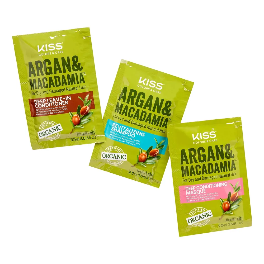 Kiss Colors & Care β Argan Macadamia Travel Sachets