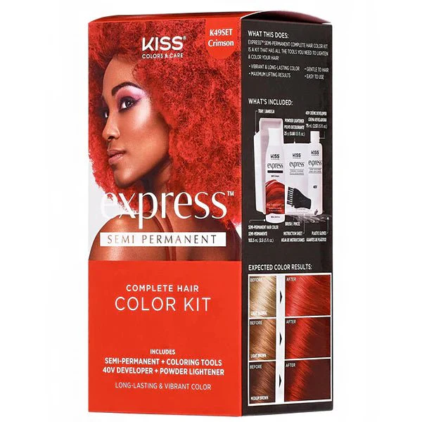 Kiss Colors Crimson Express Semi-Permanent Hair Color Kit