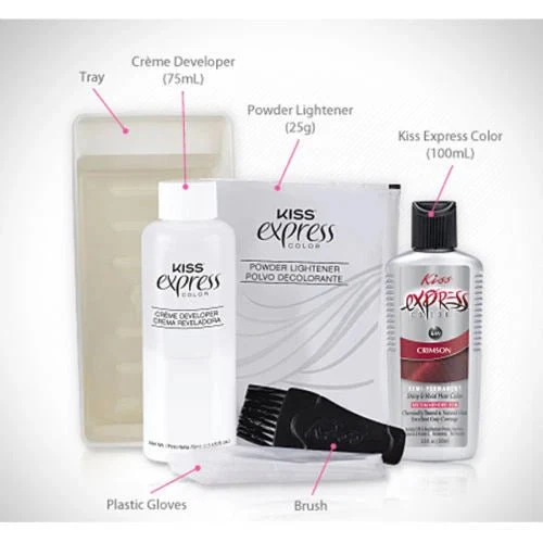 Kiss Colors Crimson Express Semi-Permanent Hair Color Kit - Image 2
