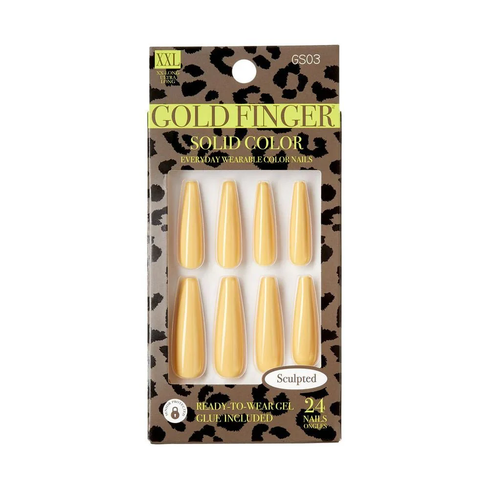 KISS Gold Finger Solid Color Nails – Ready-to-Wear Glossy Manicure - Image 3
