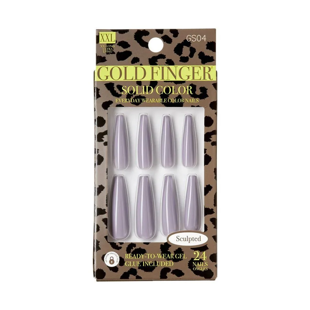 KISS Gold Finger Solid Color Nails – Ready-to-Wear Glossy Manicure - Image 4