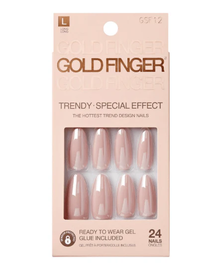 KISS Gold Finger Solid Color Nails – Ready-to-Wear Glossy Manicure - Image 8