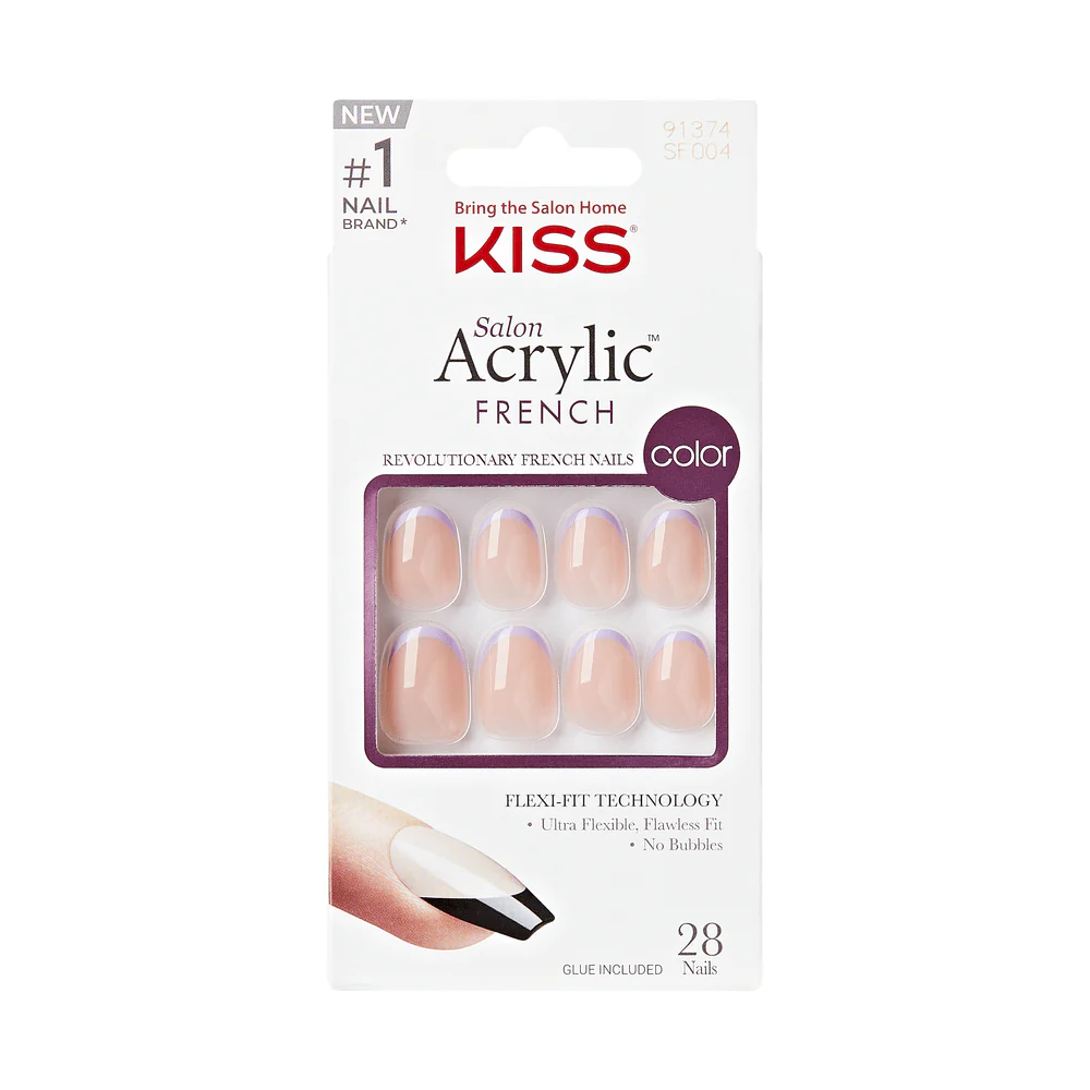 KISS Salon Acrylic French Short Nails – 28 Nails with Glue - Image 4