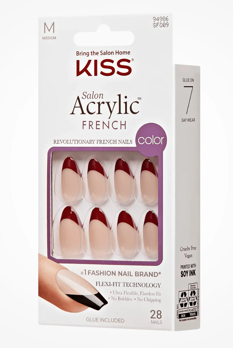 KISS Salon Acrylic French Short Nails – 28 Nails with Glue - Image 5