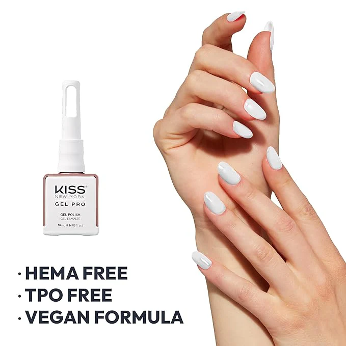 Kiss New York Gel Pro β "Paint It White" Gel Nail Polish (10ml) - Image 3