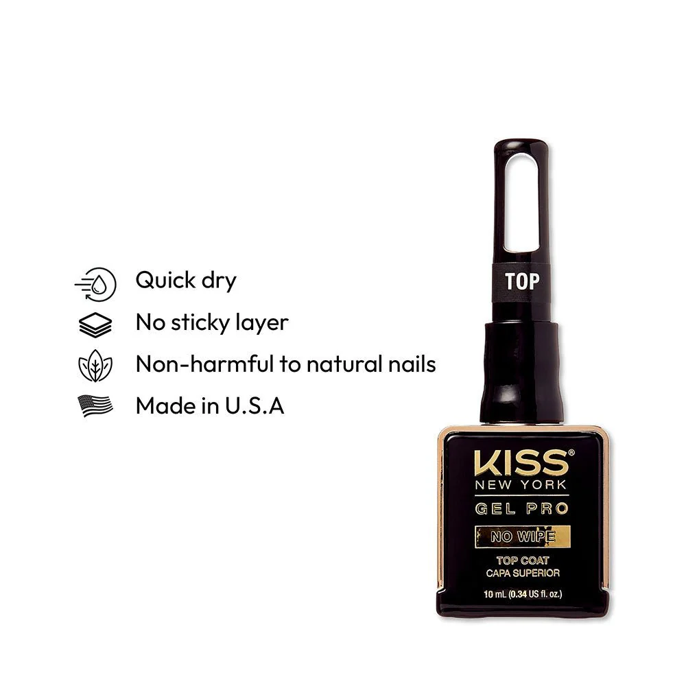 KISS NEW YORK Gel Pro Top Coat β Long-Lasting Gloss - Image 4