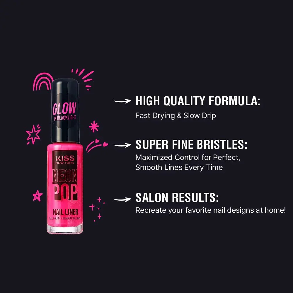 Kiss New York Precision Brush Neon Nail Art Liner - Image 10