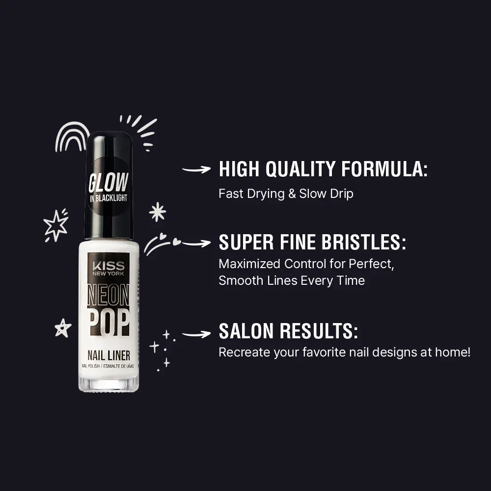 Kiss New York Precision Brush Neon Nail Art Liner - Image 6