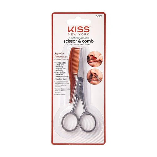 KISS NEW YORK Premium Mustache Scissors β Precision Grooming
