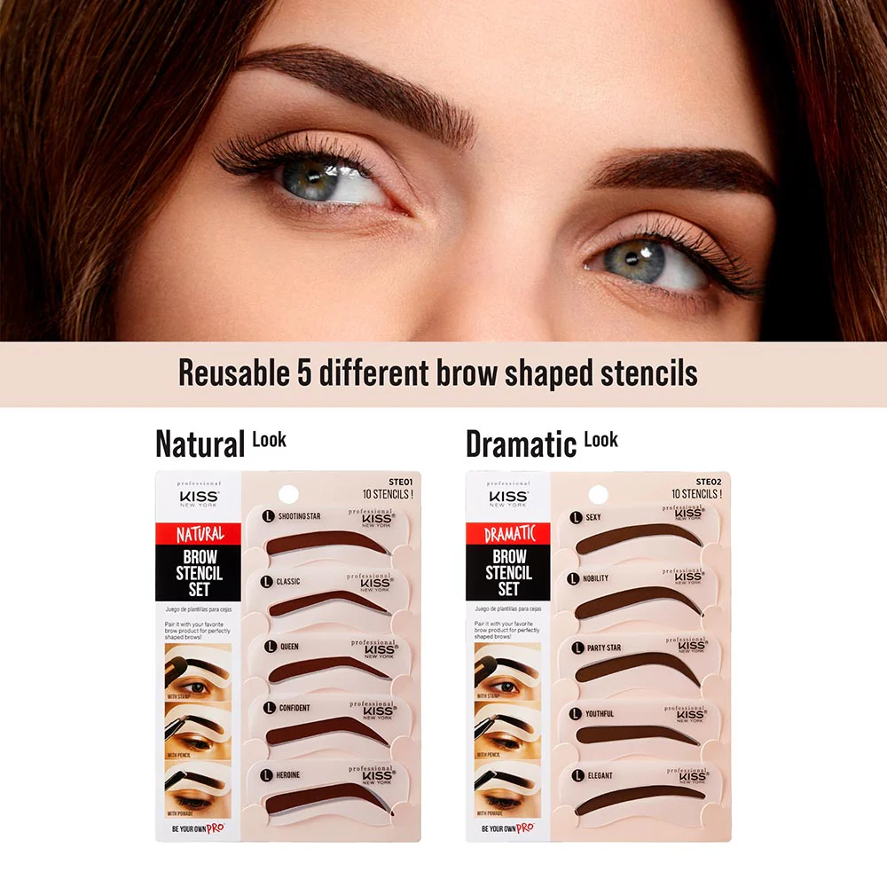 Kiss New York Professional Natural Brow Stencil Set