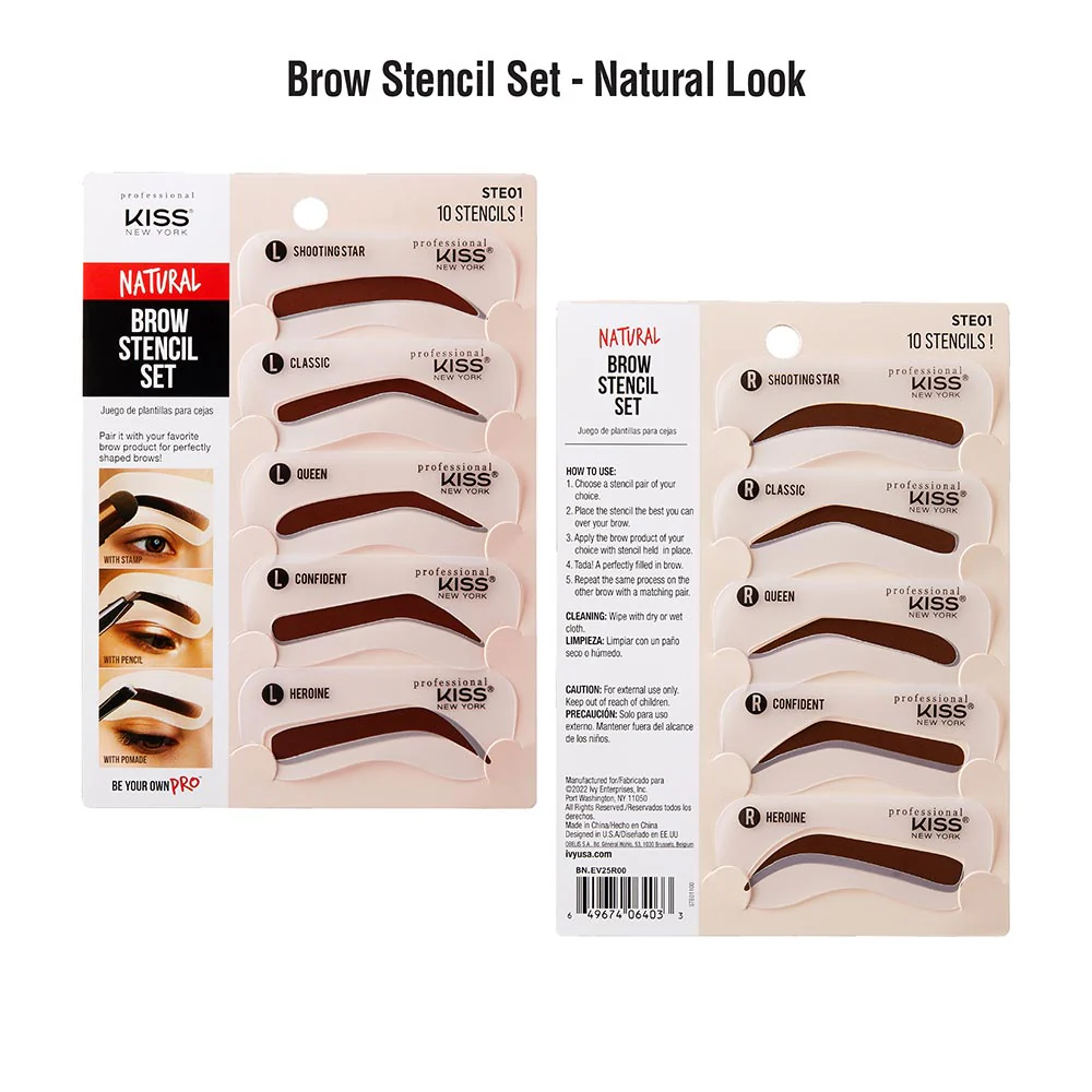 Kiss New York Professional Natural Brow Stencil Set - Image 4