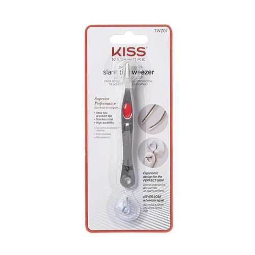KISS NEW YORK Slant Tweezer with Suction Cup β Precision & Storage