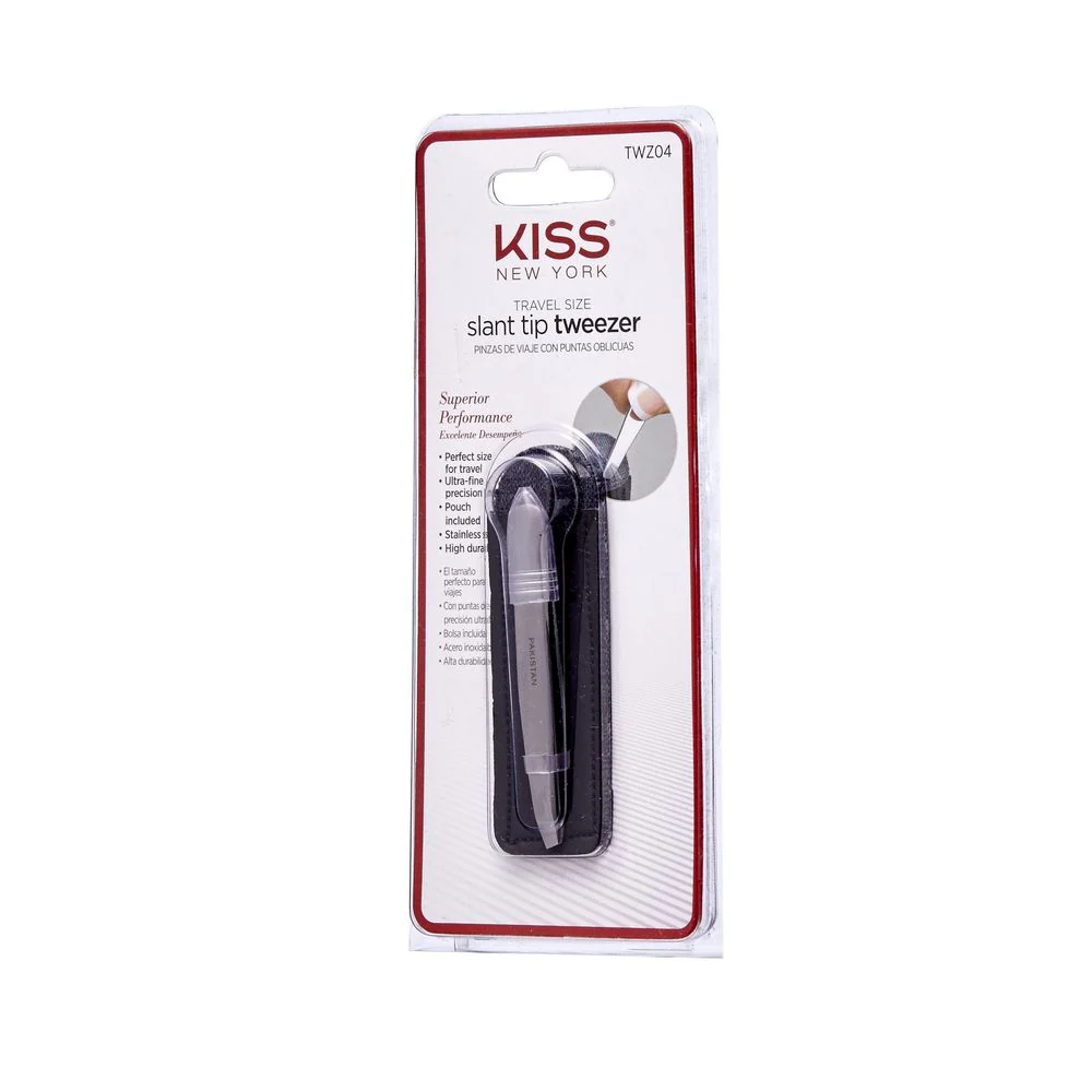 KISS NEW YORK Travel Slant Tweezer – Compact Brow Tool with Pouch - Image 5