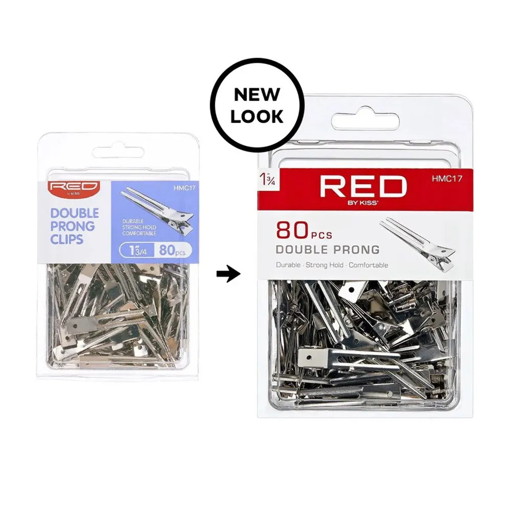 KISS RED 1¾″ Double Prong Clip – 80pcs - Image 3
