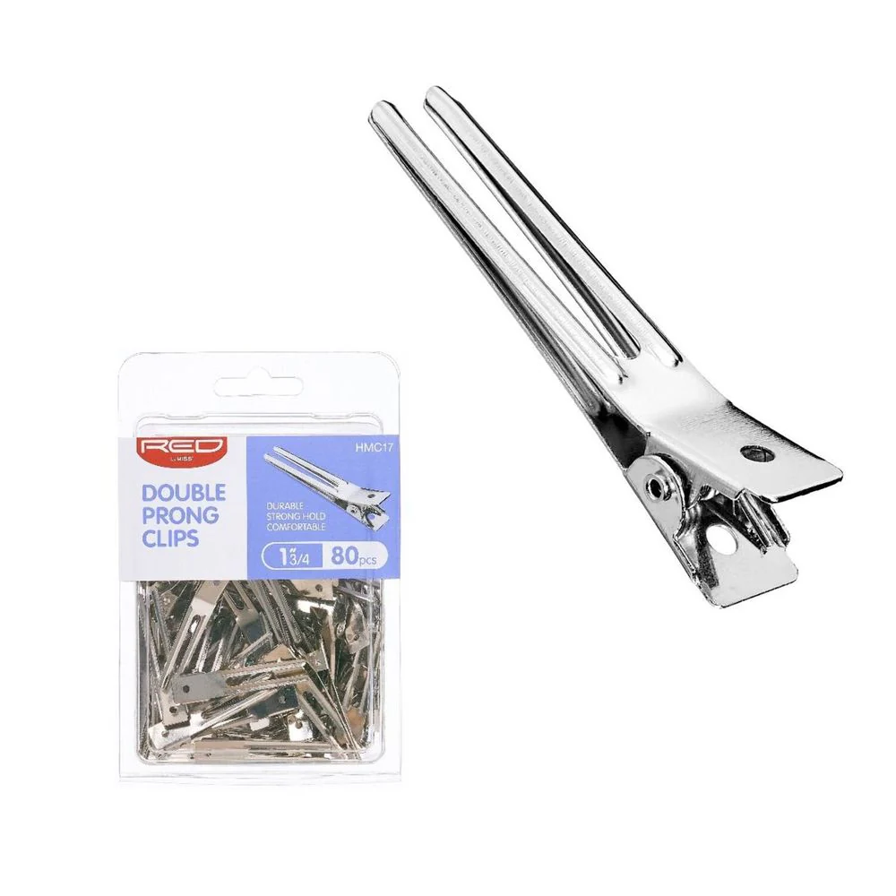 KISS RED 1¾″ Double Prong Clip – 80pcs - Image 4