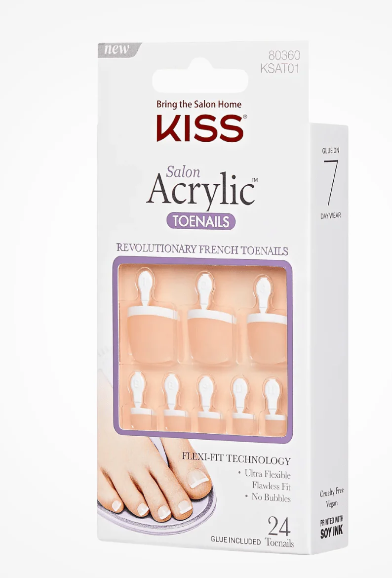 KISS Salon Acrylic French & Nude Press-On Nails – 1 Kit