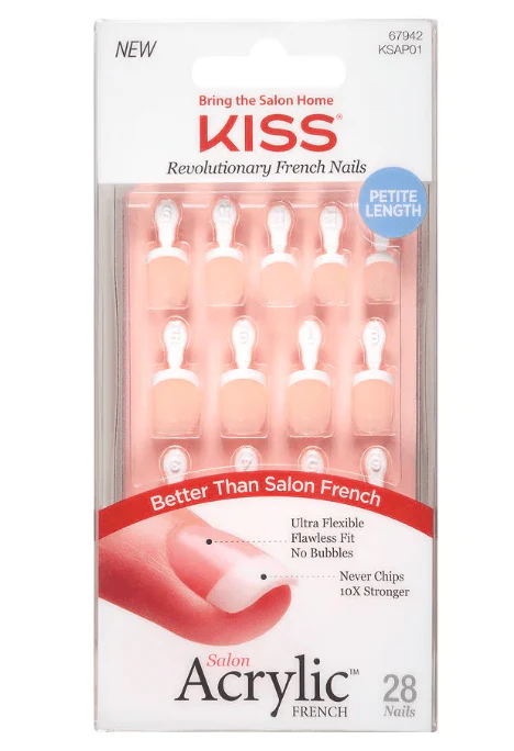 KISS Salon Acrylic French & Nude Press-On Nails – 1 Kit - Image 2