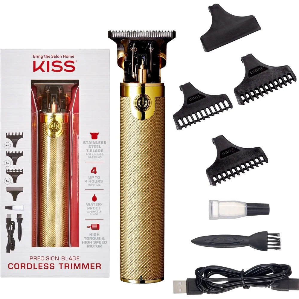 KISS USA Precision Blade Cordless USB Hair Trimmer Clipper β 8-Piece Set - Image 2
