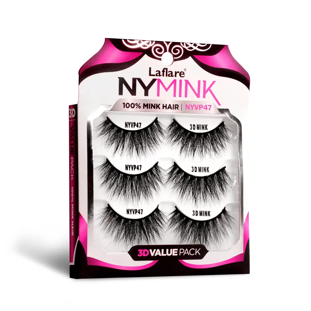 Laflare 3D NY Mink Lashes [3 Pairs] - 100% Real Mink Hair - Image 7
