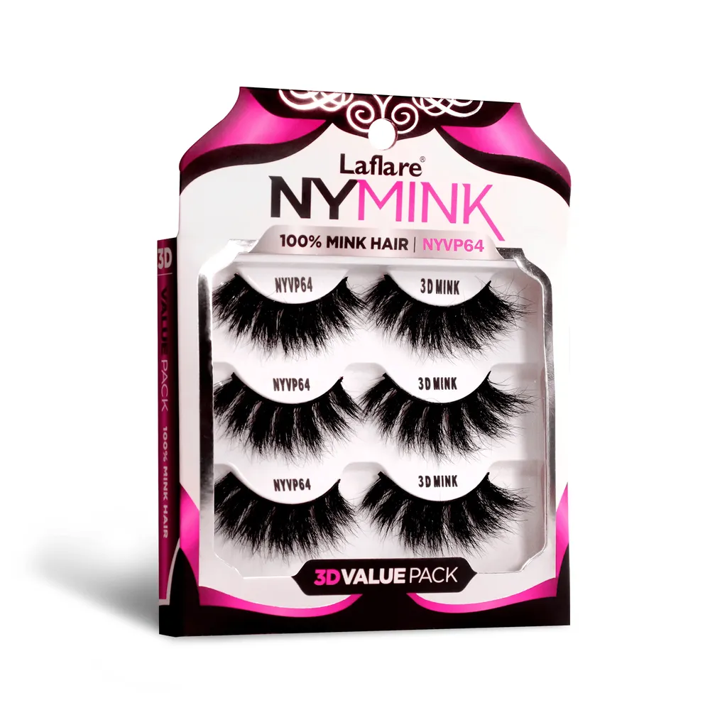 Laflare 3D NY Mink Lashes [3 Pairs] - 100% Real Mink Hair - Image 9