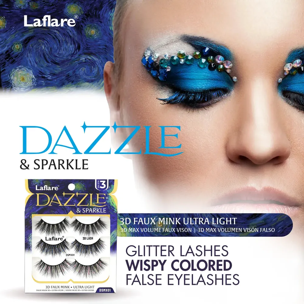 Laflare Dazzle & Sparkle β Colorful & Glitter Eyelashes
