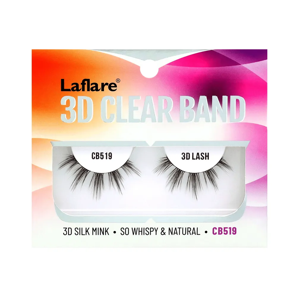 Laflare NEW 3D Silk Mink Lashes with Clear Band - Image 6