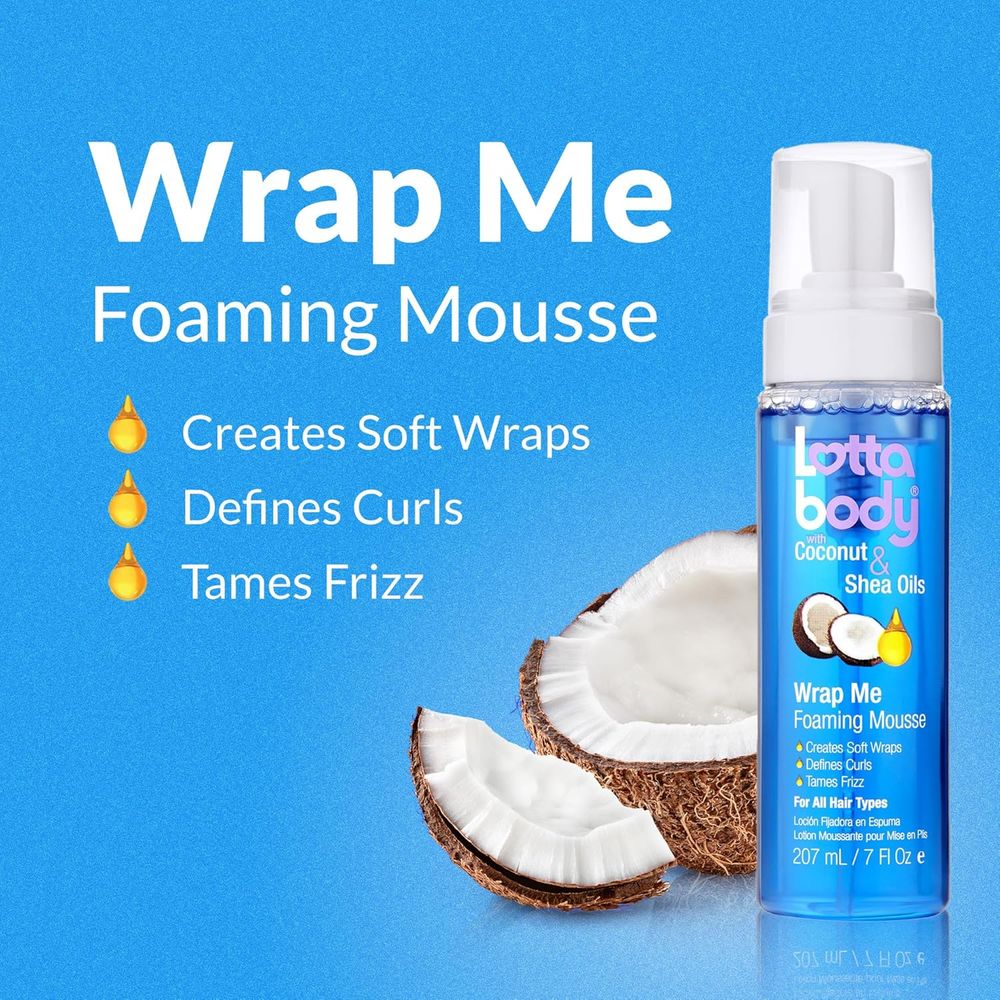 Lottabody Wrap Me Foaming Curl Mousse - Coconut Oil Shea 7 Oz - Image 5