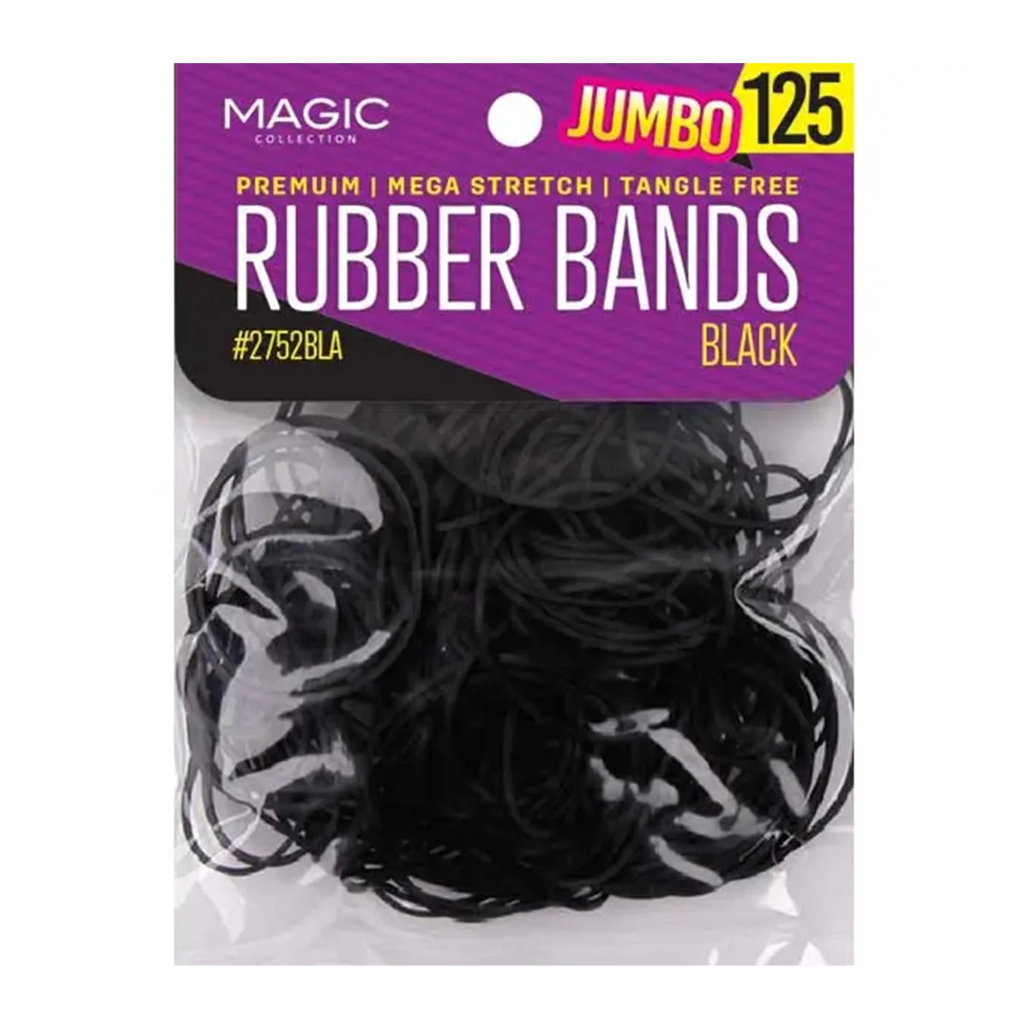 Magic Collection Black Rubber Bands β Assorted Sizes
