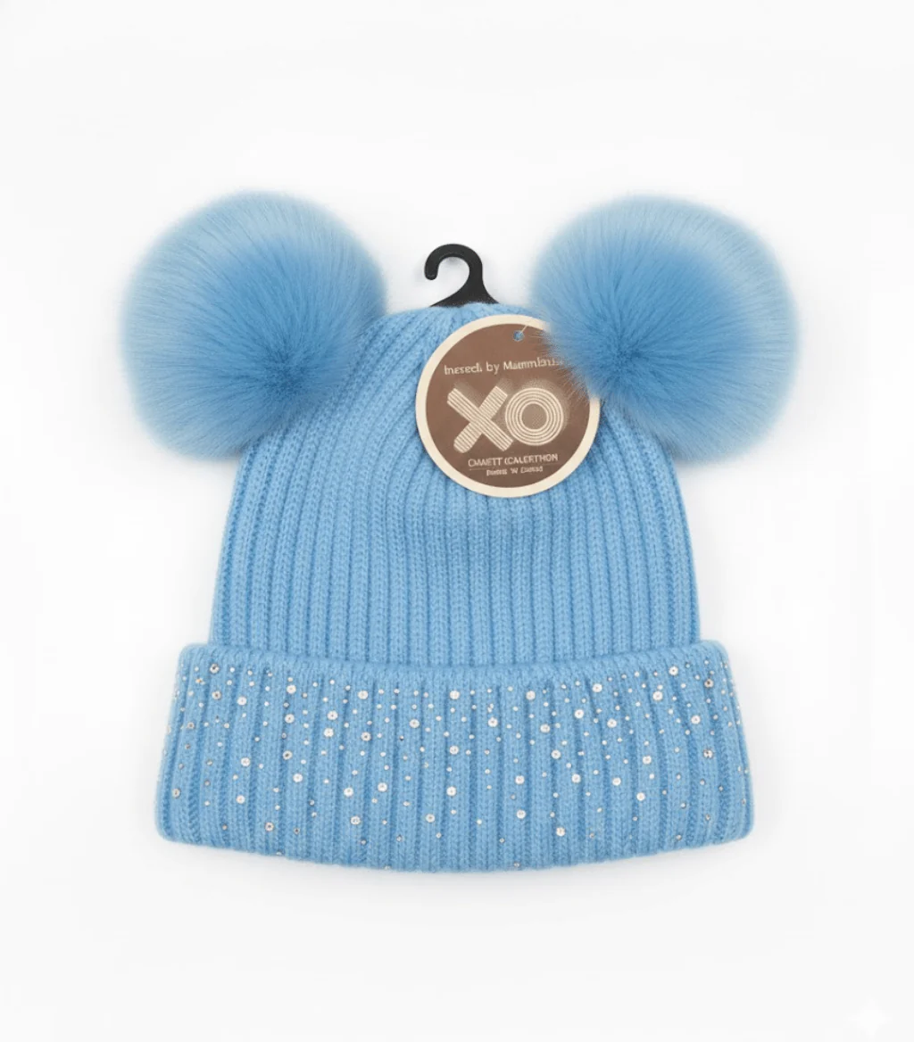 Magic Collection Kids 2 Pom Beanie w/ Stones - Assorted - Image 6