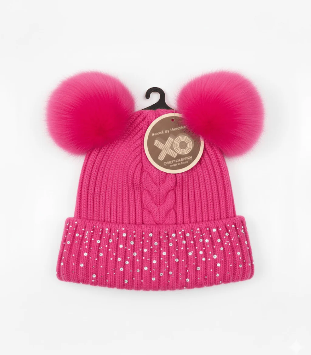 Magic Collection Kids 2 Pom Beanie w/ Stones - Assorted - Image 8