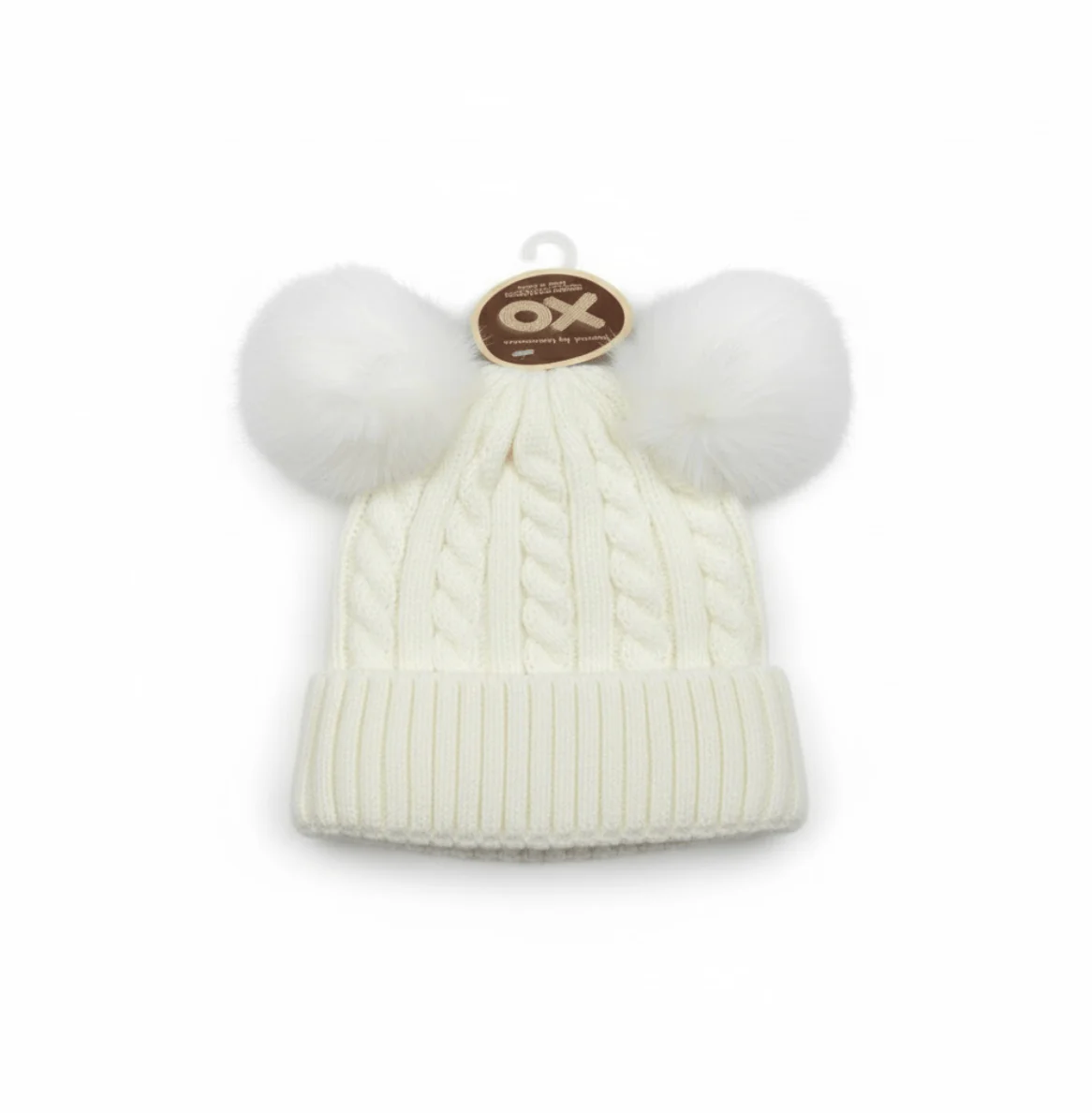 Magic Collection Kids Cable Knit 2 Pom Beanie - Assorted - Image 3