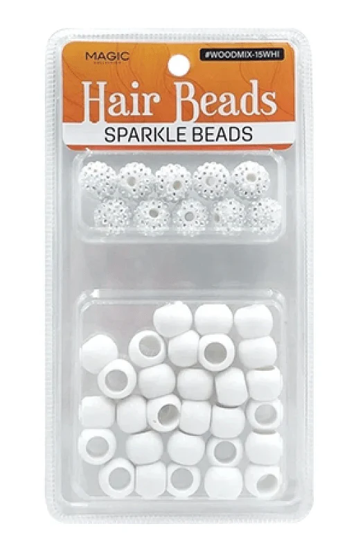 Magic Collection Sparkle Hair Bead Mix Golden or White - Image 2