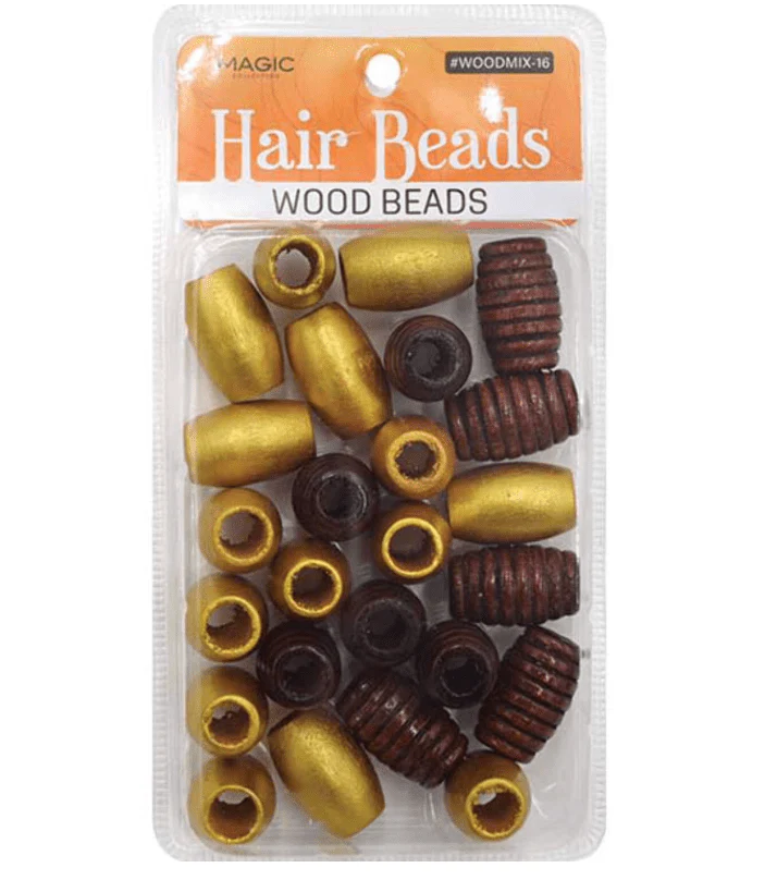 Magic Collection Wood Hair Beads Silver or Gold – 1 Pack - Image 4