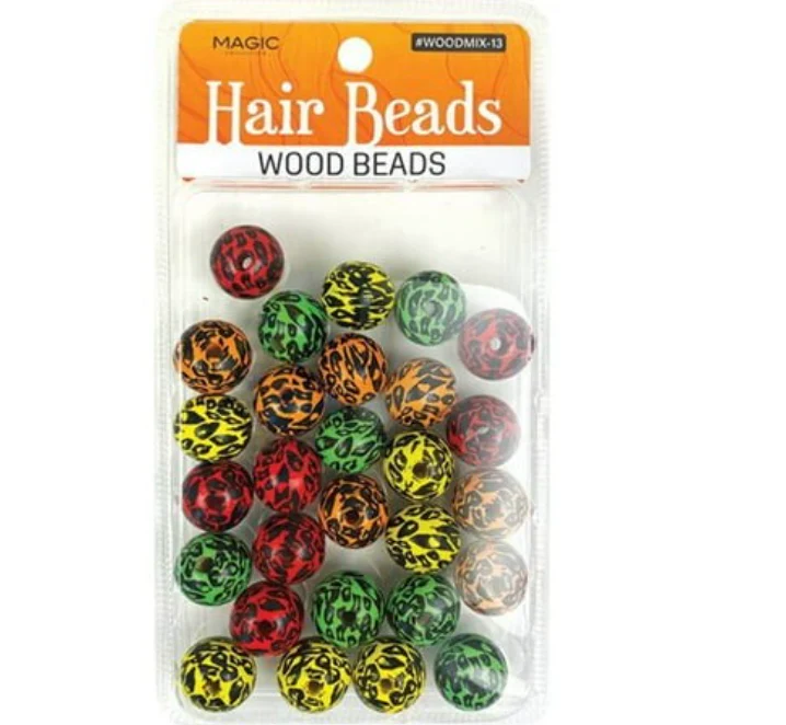 Magic Collection Wood Hair Beads Silver or Gold – 1 Pack - Image 6