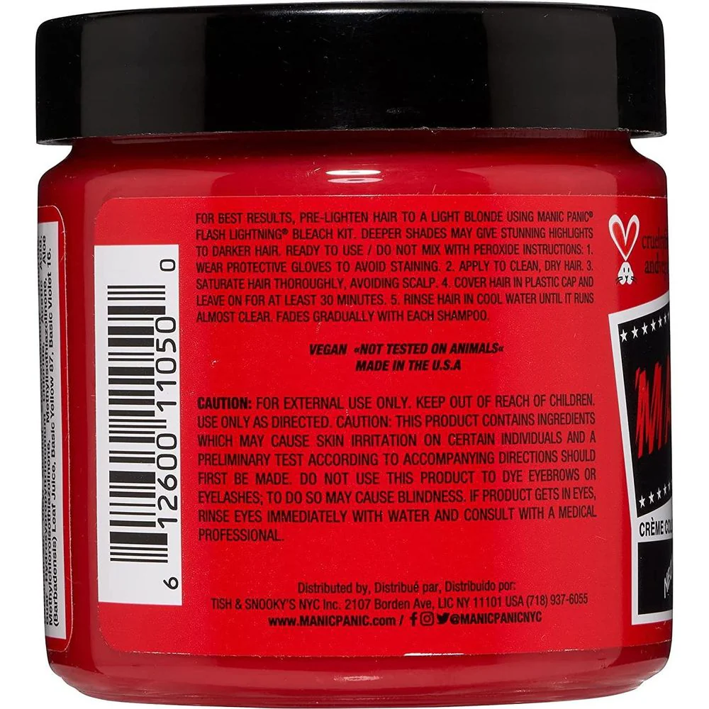 Manic Panic Creamtone Semi Permanent Hair Dye - Red Passion 4oz - Image 2