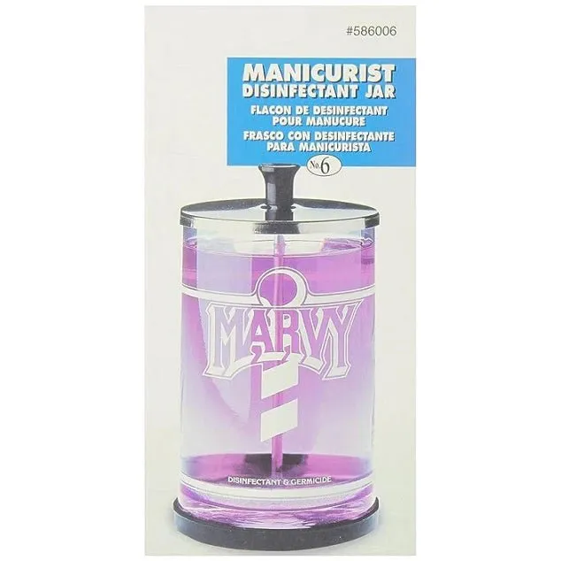 Marvy Manicurist Jar – Classic Glass Disinfecting Jar for Tools - Image 2