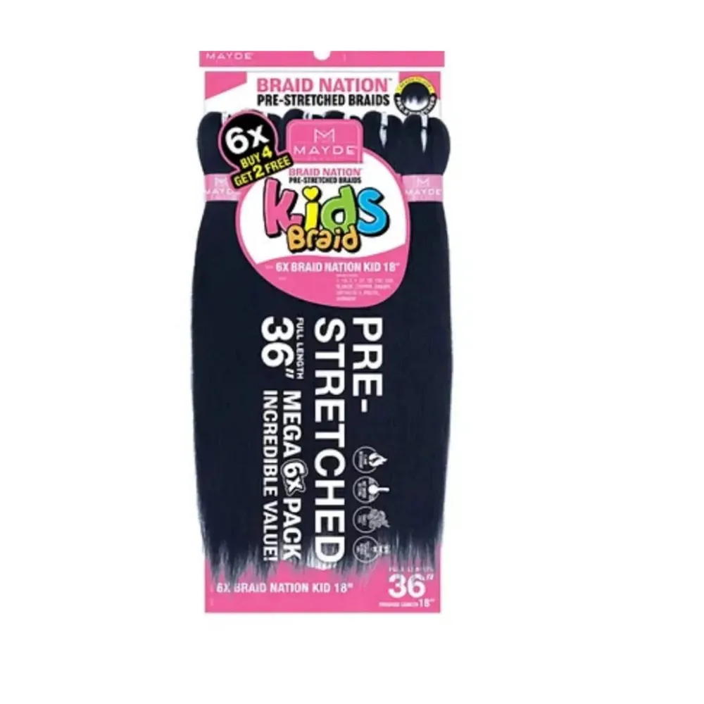 Mayde 6X Braid Nation Kid Synthetic Braiding Hair – 18″ - Image 9