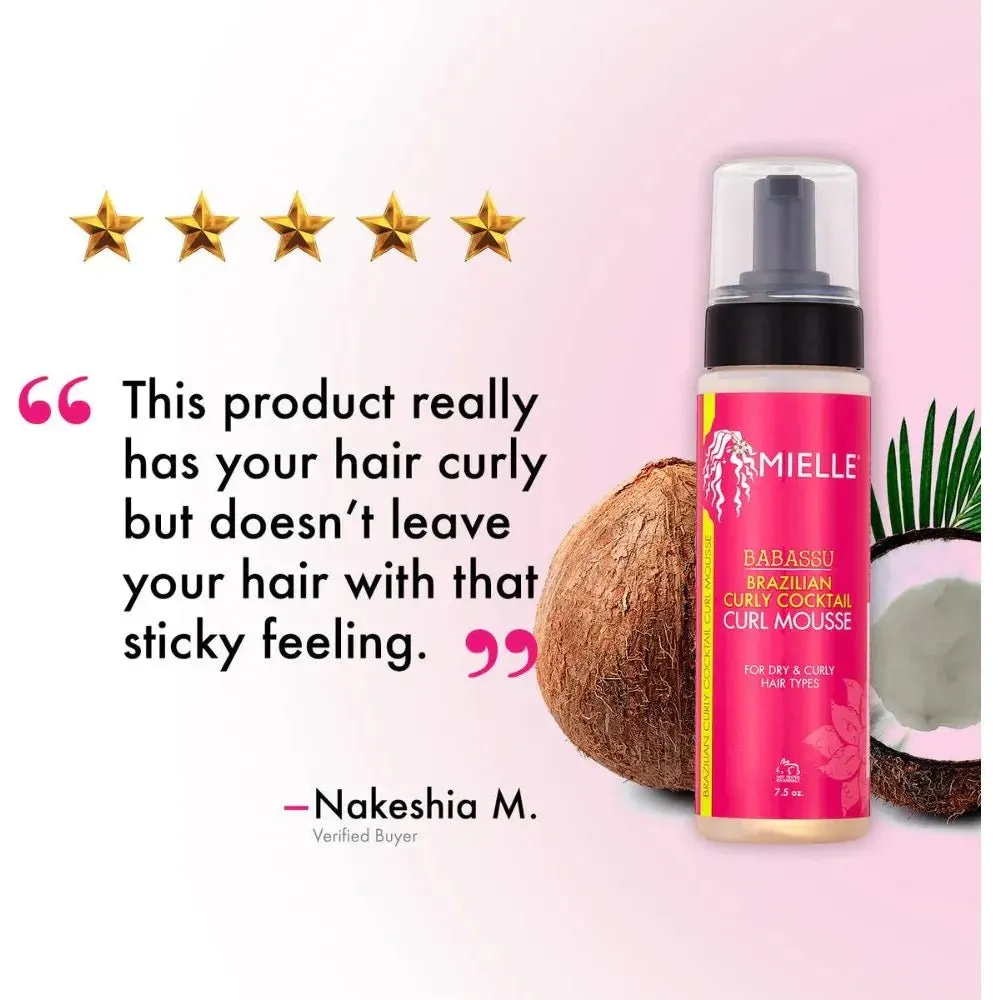 Mielle Babassu Brazilian Curly Cocktail Curl Mousse 7.5oz - Image 4