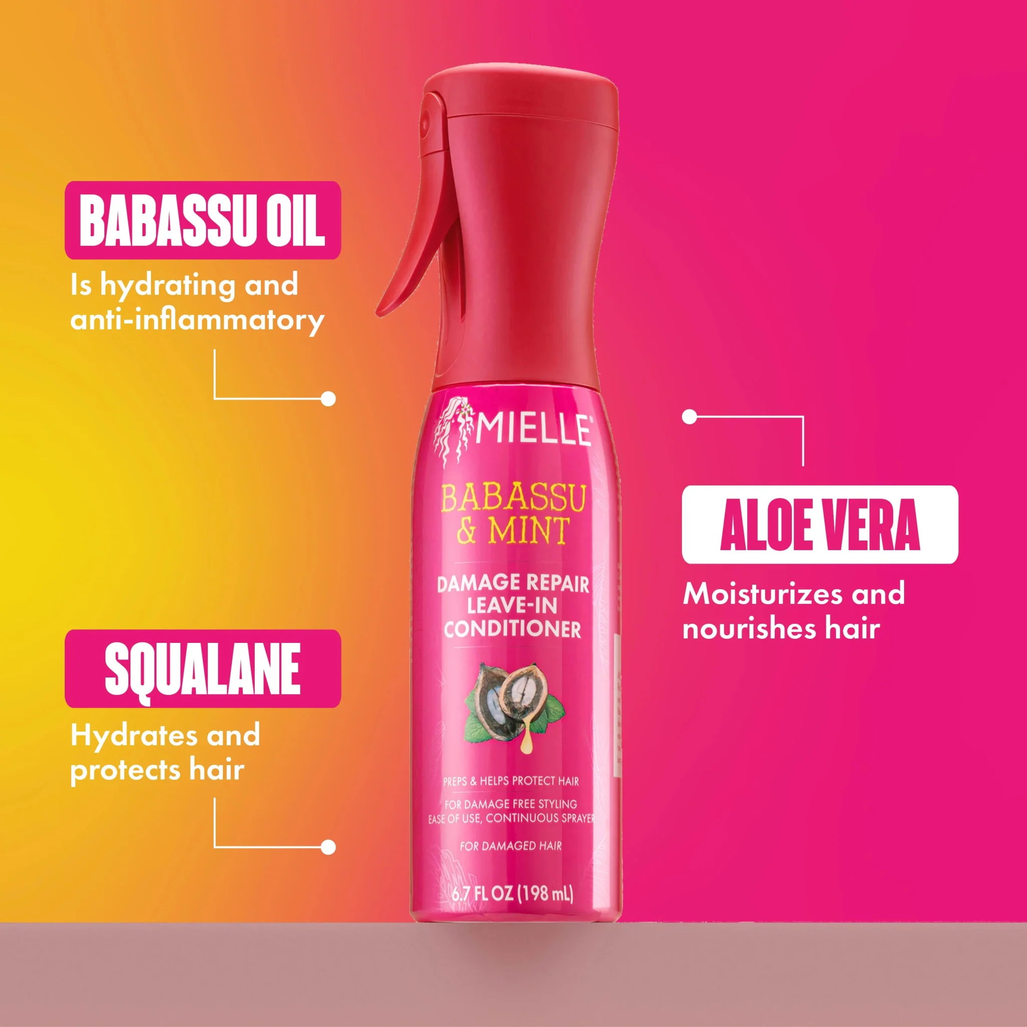 Mielle Babassu & Mint Leave-In Conditioner – 6.7oz - Image 3