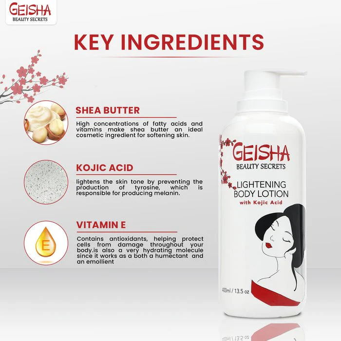 Geisha Beauty Secrets Kojic Acid Body Lotion - 13.5oz - Image 2