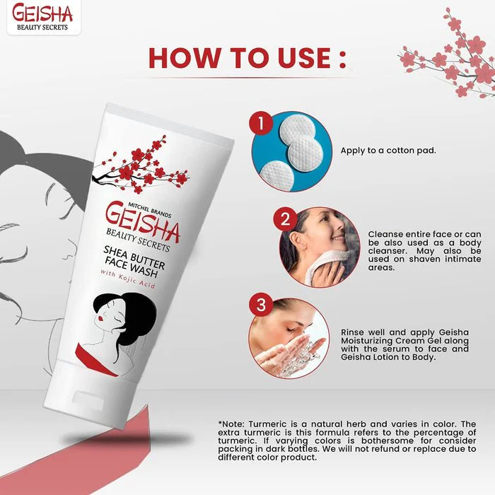 Geisha Beauty Secrets Kojic Acid Shea Butter Face Wash - 2oz - Image 3