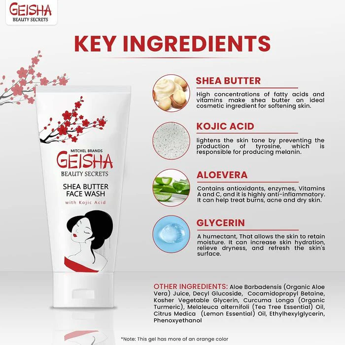 Geisha Beauty Secrets Kojic Acid Shea Butter Face Wash - 2oz - Image 5