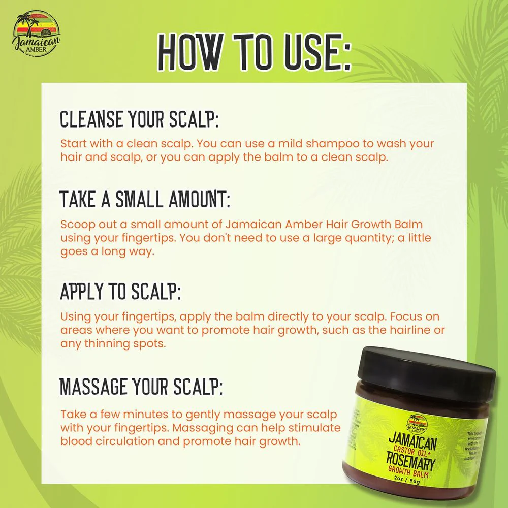 Mitchell Jamaican Hair Balm - Castor + Rosemary 2oz - Image 5