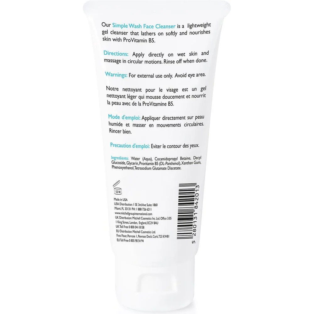 Mitchell Brands Omic+ Simple Wash Face Cleanser with ProVitamin B5 - 2oz - Image 2
